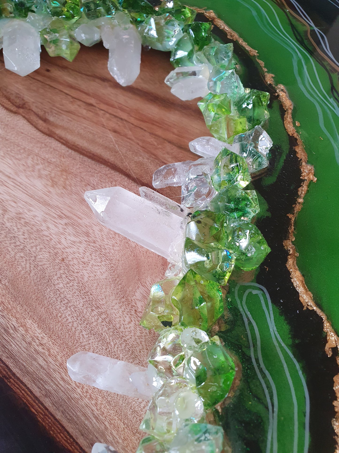 Large green geode wall art