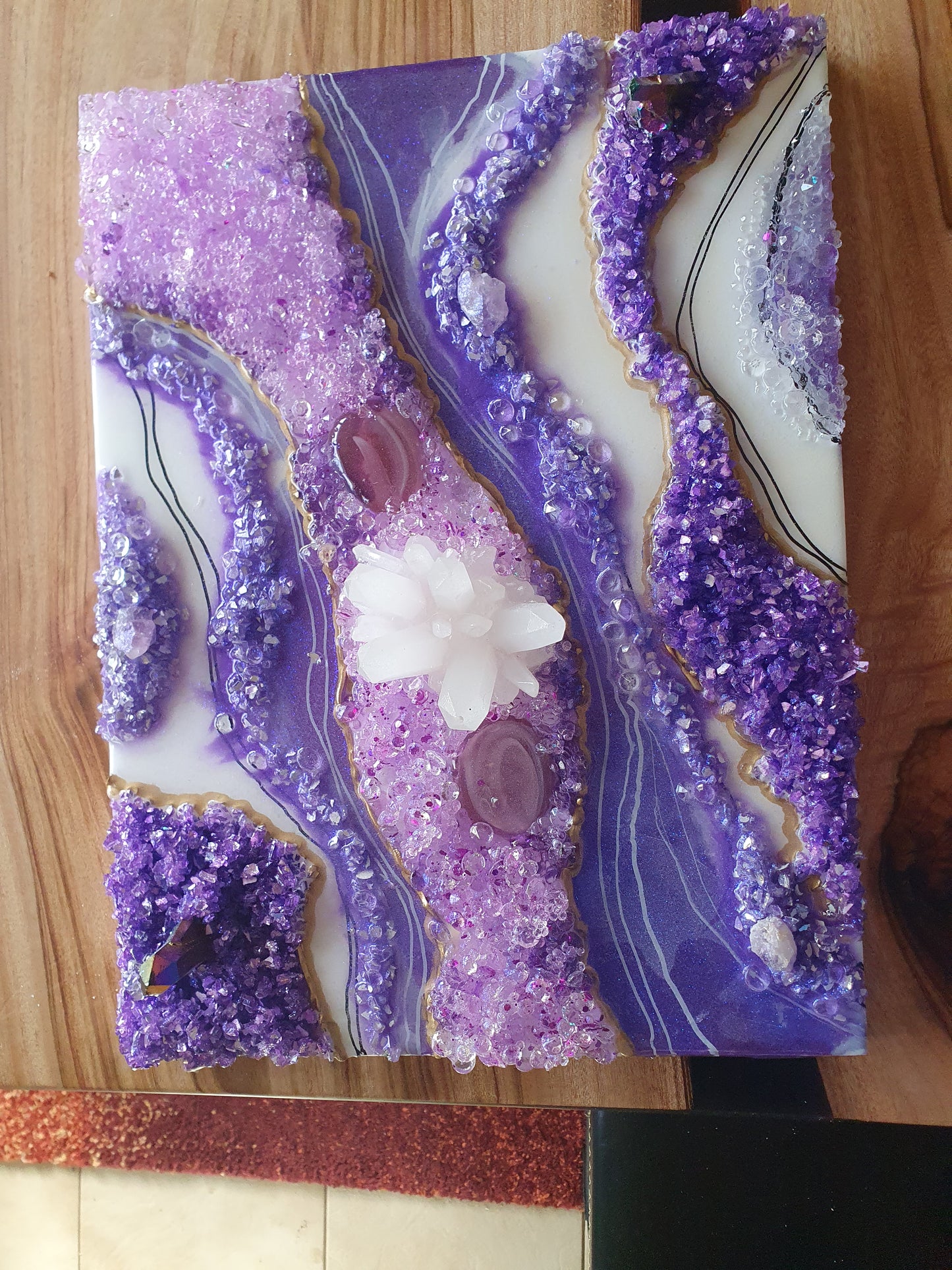 Purple geode wall art