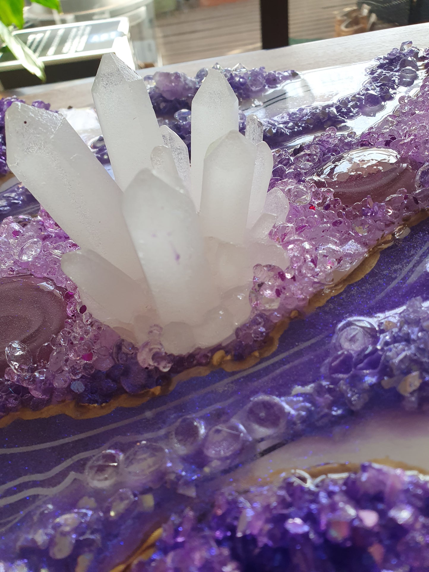 Purple geode wall art