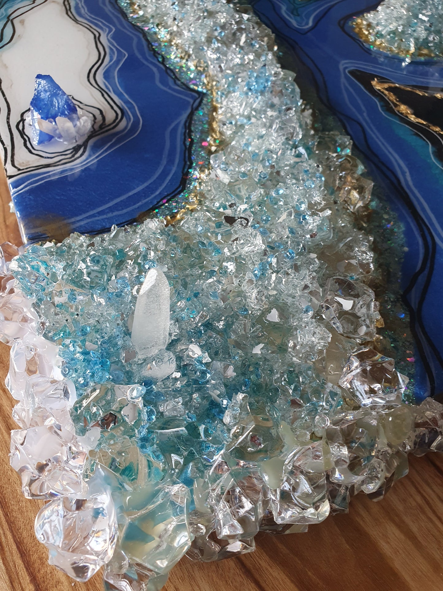 Blue resin Geode Wall Art