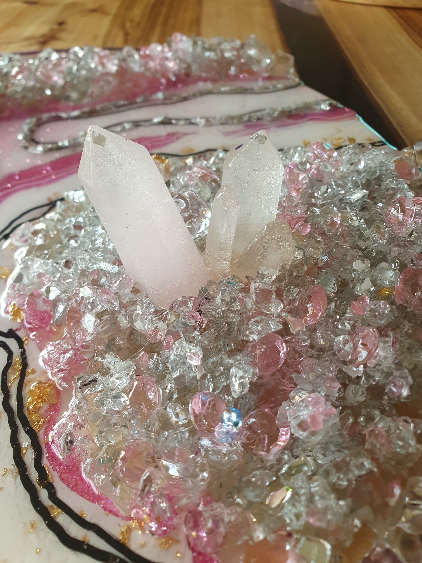 Geode Art- Pink Round