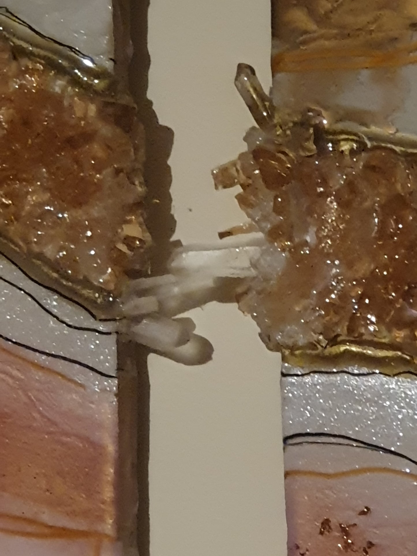 Heart of gold resin geode art