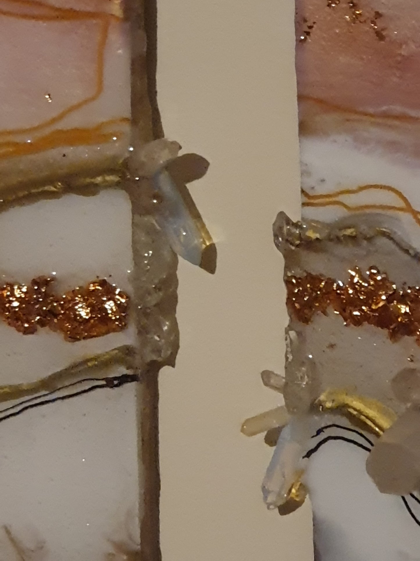 Heart of gold resin geode art