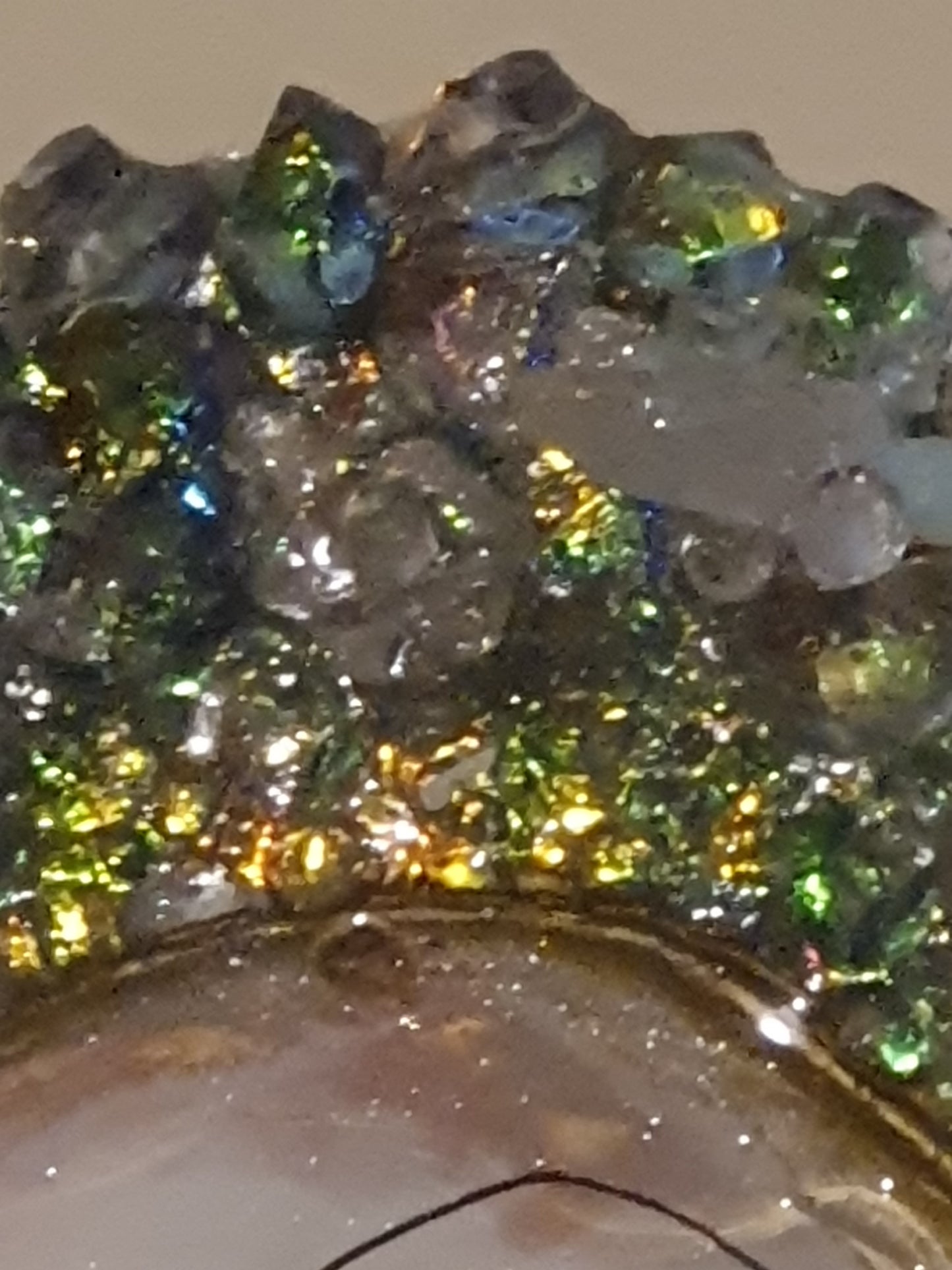 Heart of gold resin geode art