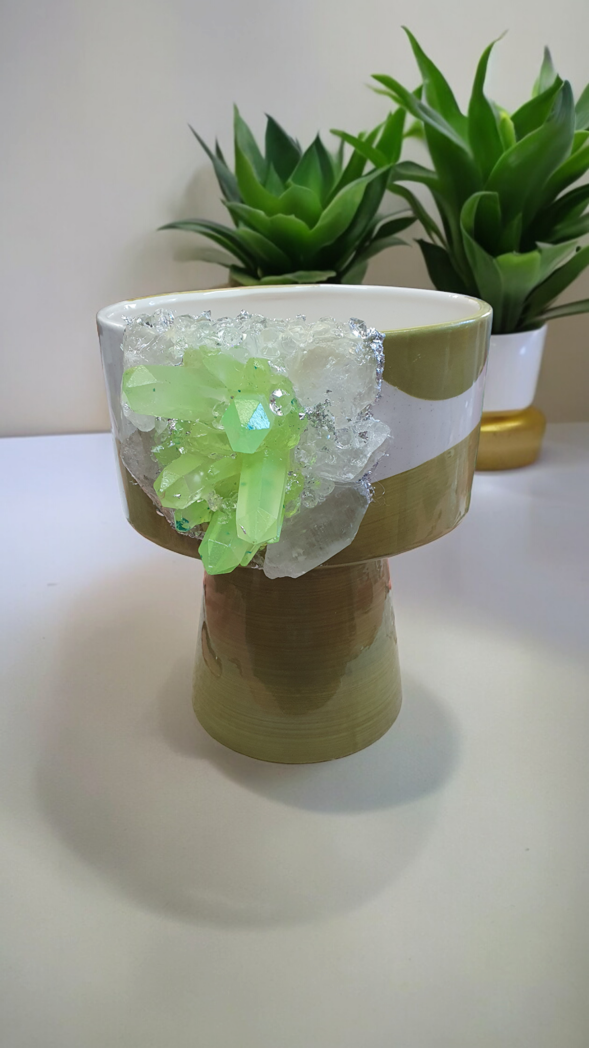 Ceramic abstract geode planter