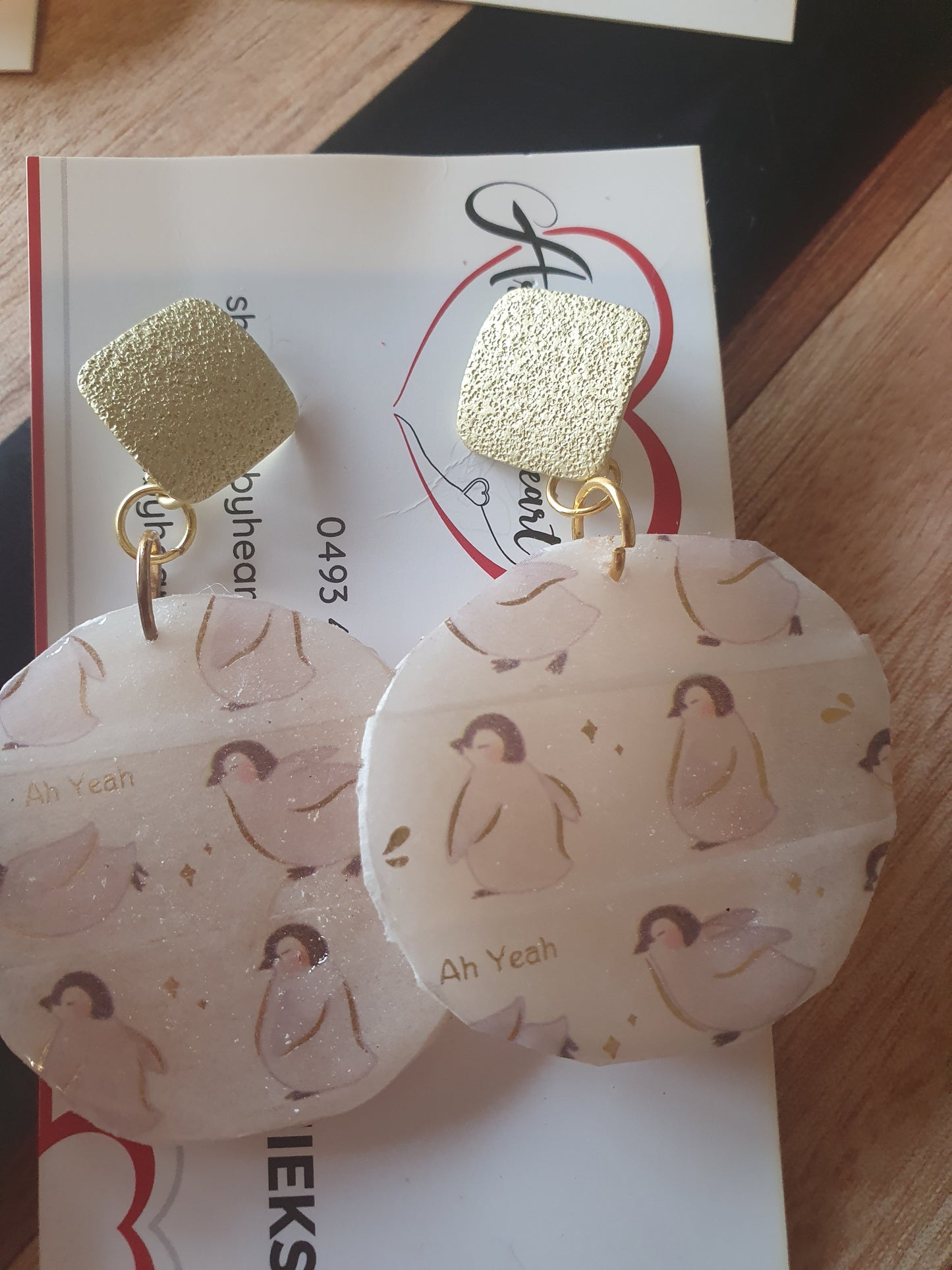 Polymer clay and resin earrings