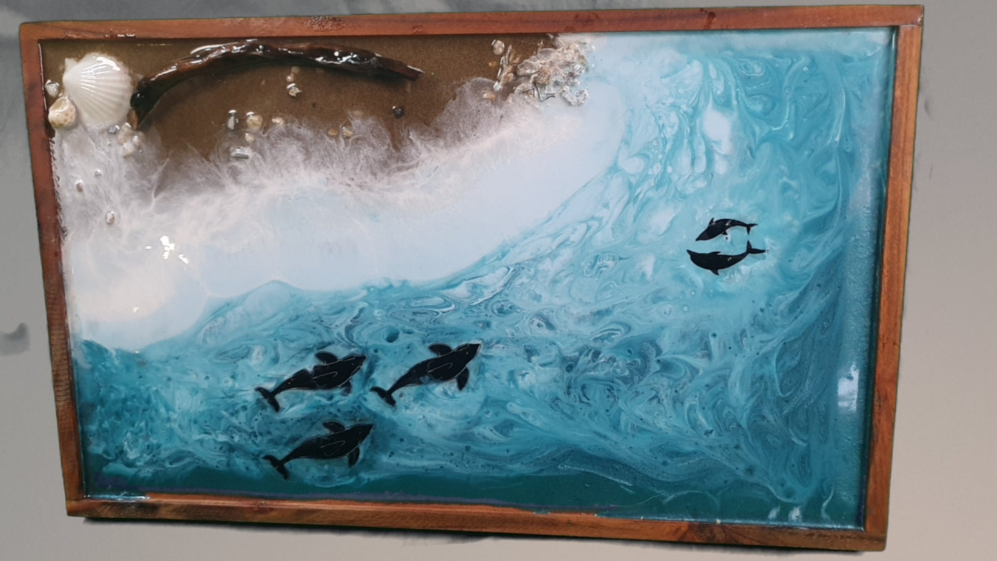 Ocean Rectangle Tray with legs