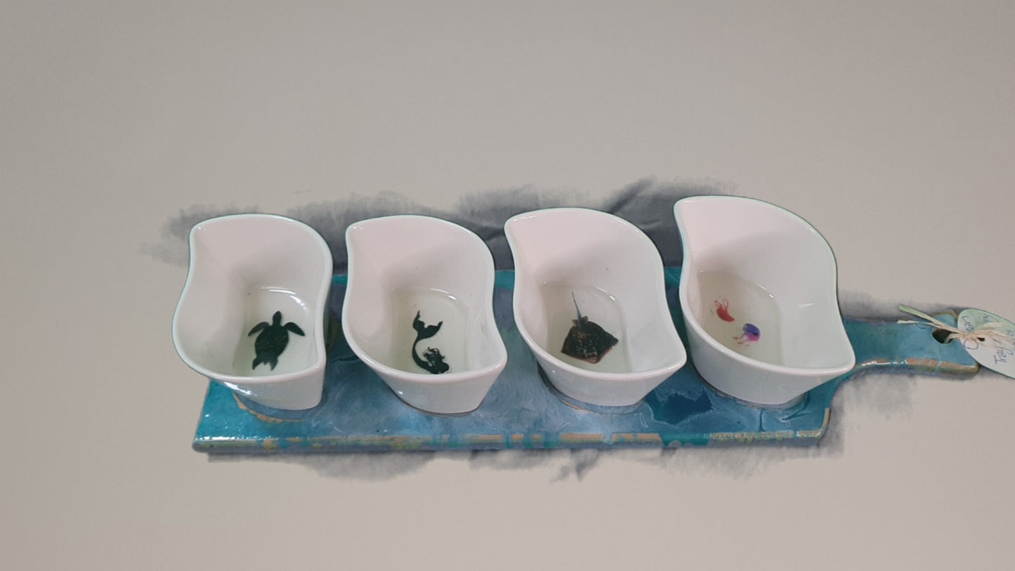 Bowls -Small Ocean Themed with paddle