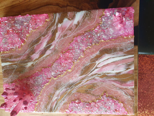 Pink Geode Wall Art