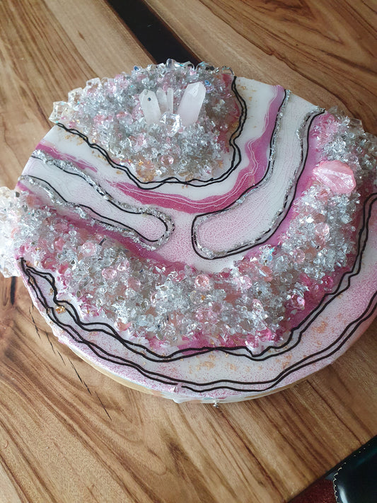 Geode Art- Pink Round