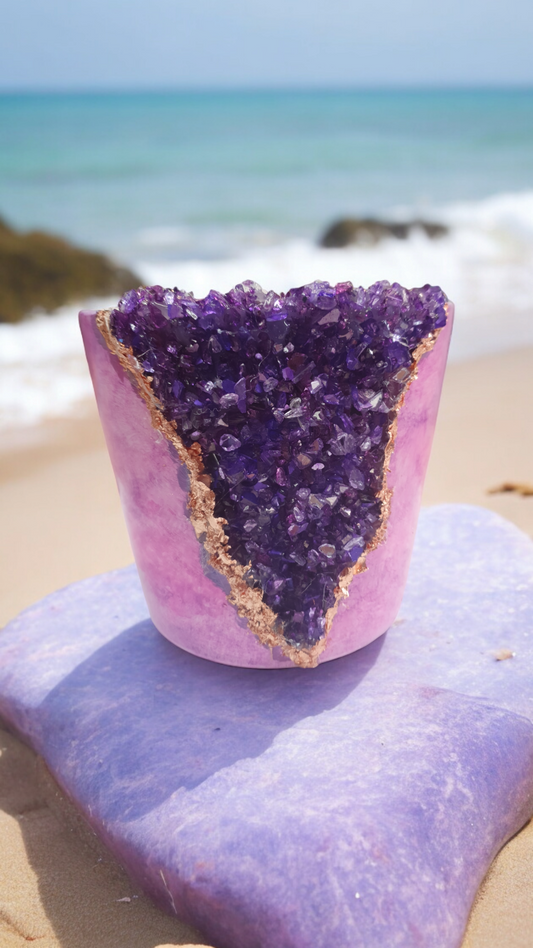 Alcohol ink geode planter
