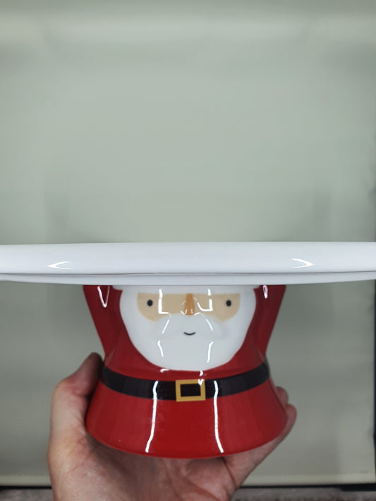 Christmas serving ceramic and resin stand