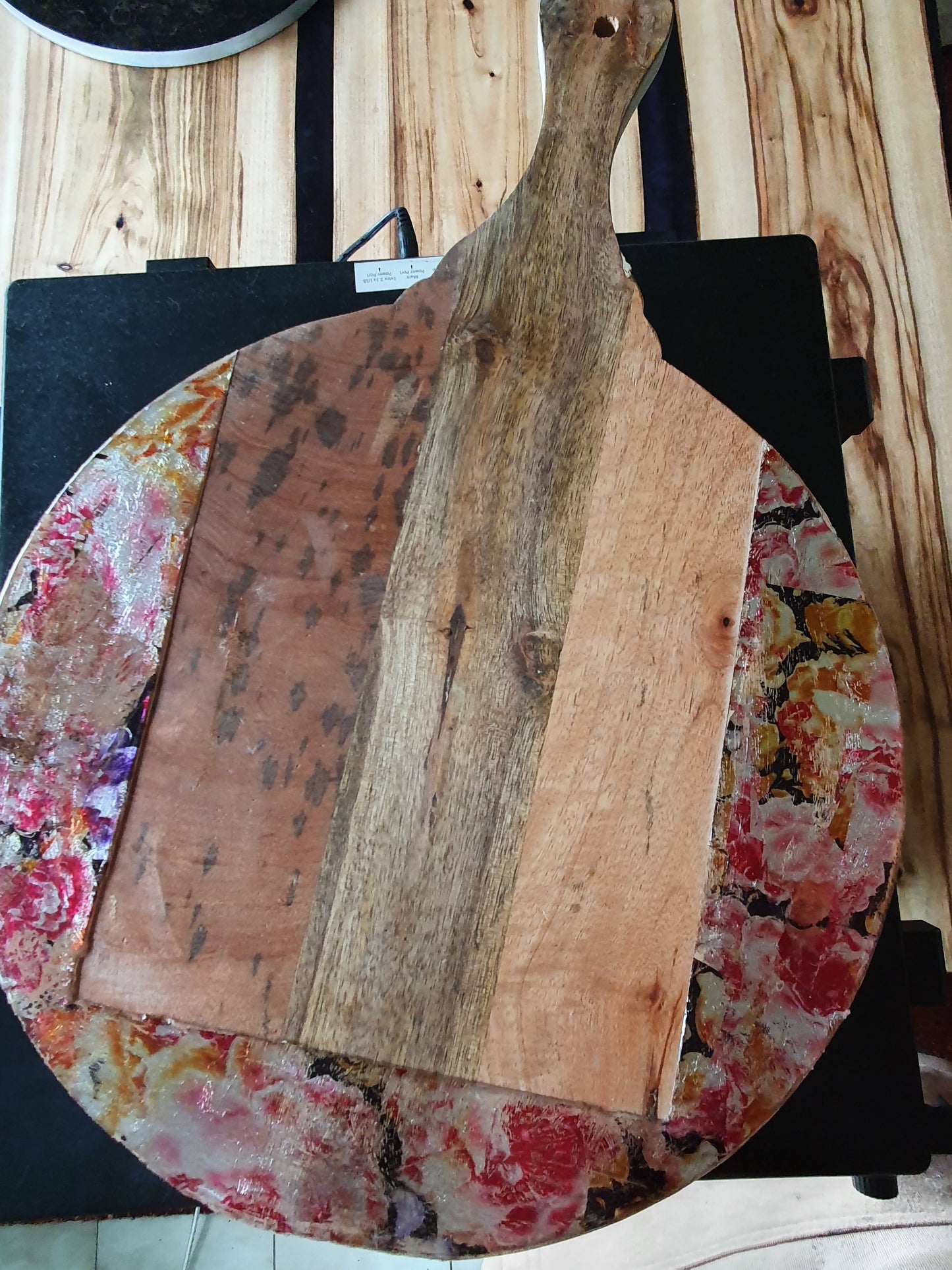 Serving board with handle
