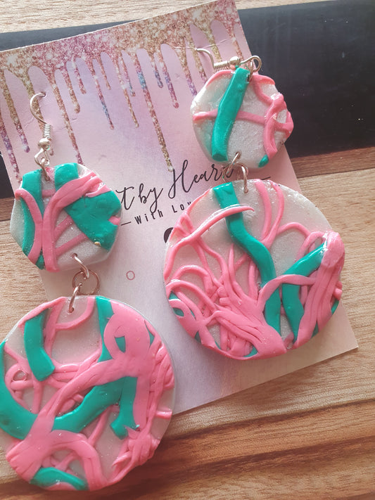 3D polymer and resin earrings
