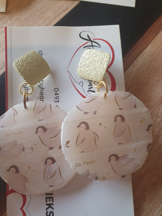 Polymer clay and resin earrings