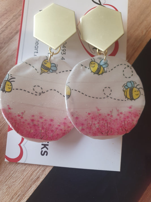 Polymer clay and resin earrings
