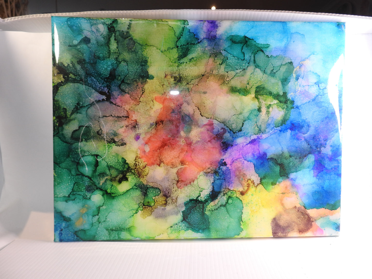 Wall art- alcohol inks in resin